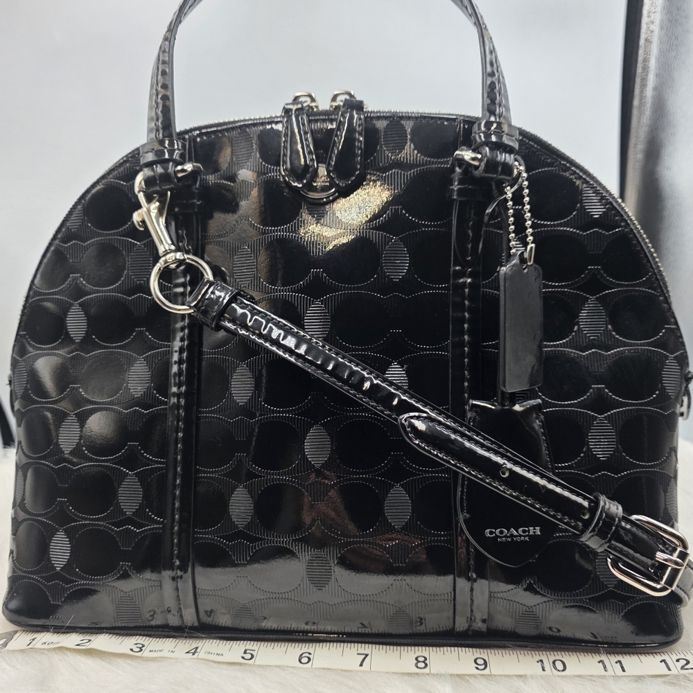 Coach Glossy Black Satchel - Picture 6 of 15